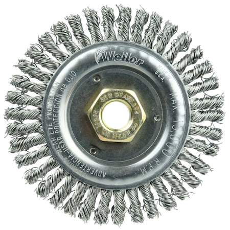 Weiler Roughneck Jr. 4-1/2" Wire Wheel, .020" Fill, 5/8"-11 UNC Nut 13238